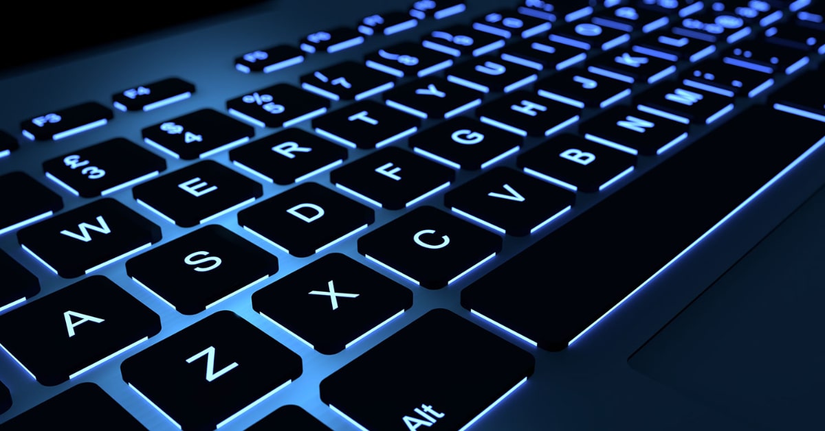 keyboard keys with blue back light