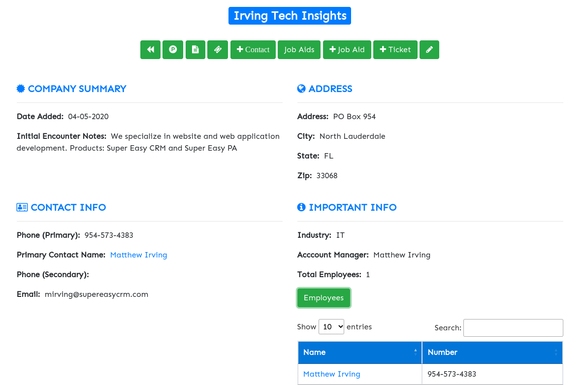 manage companies with super easy crm